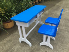 学堂塑钢课桌椅 中小学双人桌椅XT-113