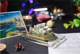 世界著名建筑 悉尼歌剧院水晶镶金模型